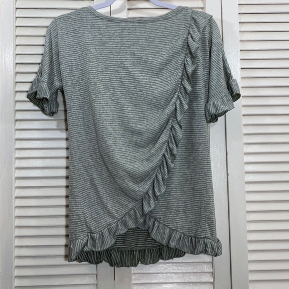 ModCloth Striped Ruffle Wrap Top - Picture 2 of 5